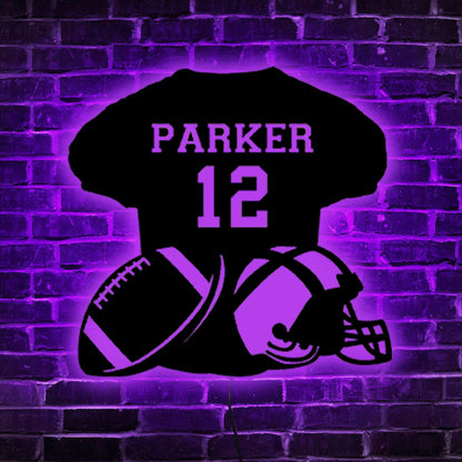 Custom Rugby Jersey Wooden Sign With LED Lights