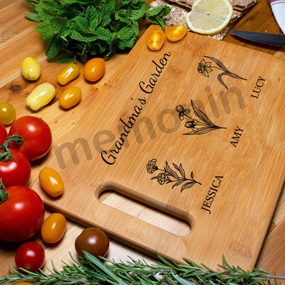Mama's Garden is Her Children Customized Bamboo Cutting Board