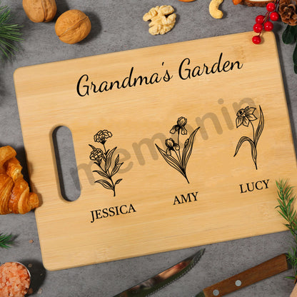 Mama's Garden is Her Children Customized Bamboo Cutting Board
