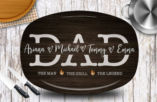 Personalized DAD Platter Fathers Day Gifts BBQ Gifts Personalized Mens Gifts