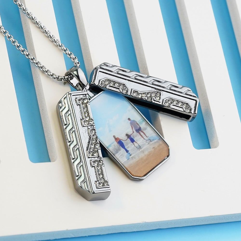 Custom Photo Pendant Necklace Present for Father's Day