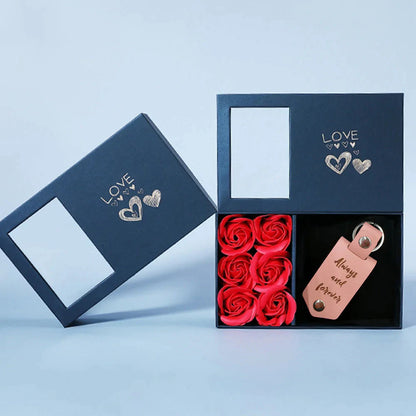 Personalized Photo Keyring In Leather Case