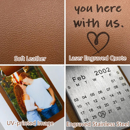 Personalized Photo Keyring In Leather Case