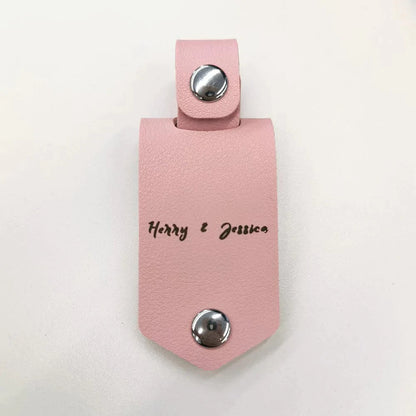 Personalized Photo Keyring In Leather Case
