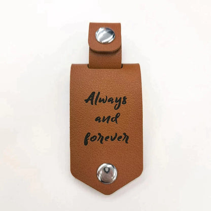 Personalized Photo Keyring In Leather Case