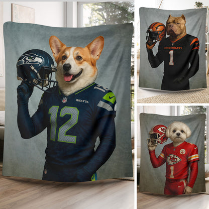 Custom American Football Pet Blanket