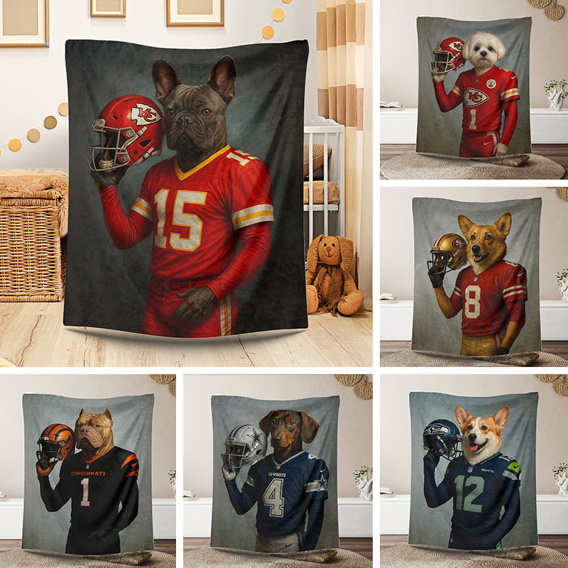 Custom American Football Pet Blanket
