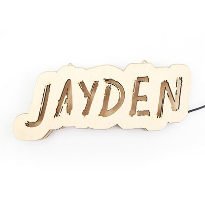 Custom Name Wooden Sign With LED Lights