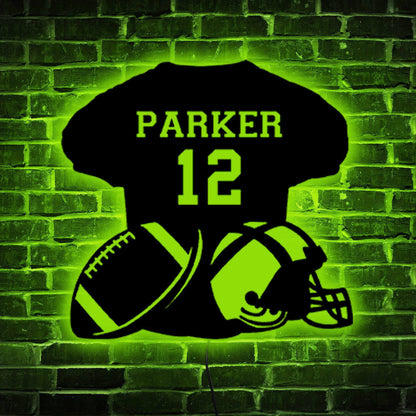 Custom Rugby Jersey Wooden Sign With LED Lights