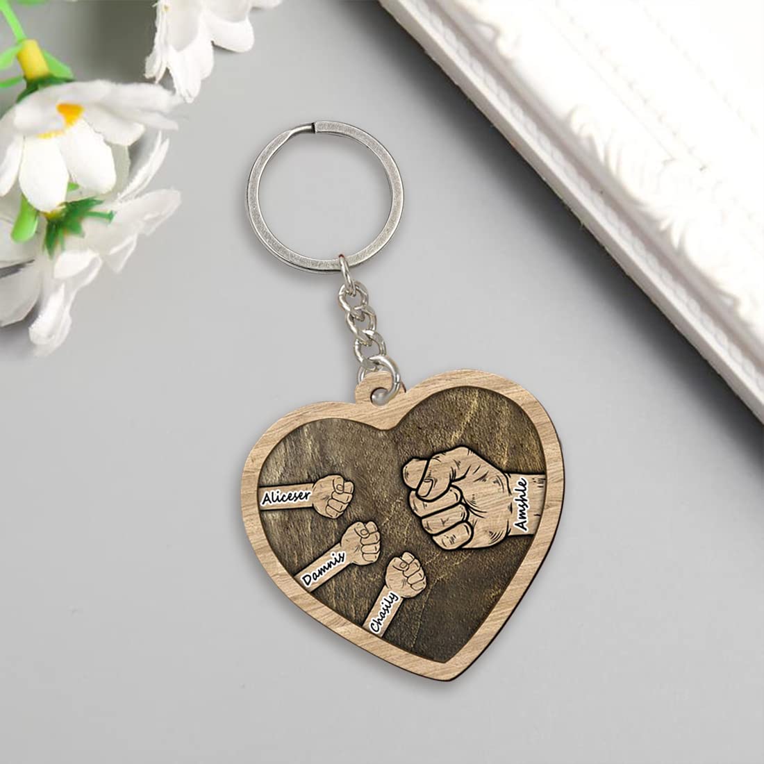 Father's Day-Personalized Fist Bump Keychain