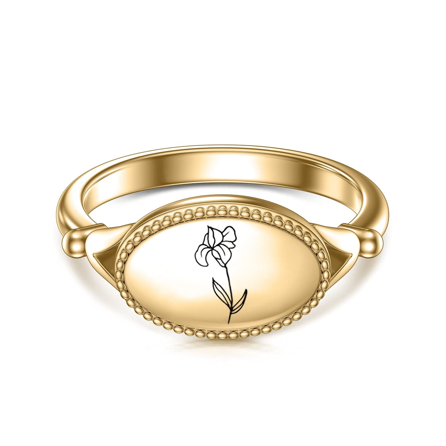 Family Birth Flower Month Ring Personalized Gift For Her