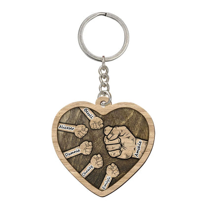 Father's Day-Personalized Fist Bump Keychain