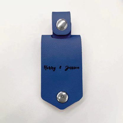 Personalized Photo Keyring In Leather Case
