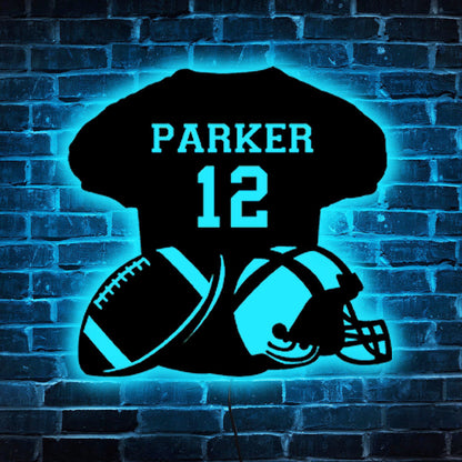 Custom Rugby Jersey Wooden Sign With LED Lights
