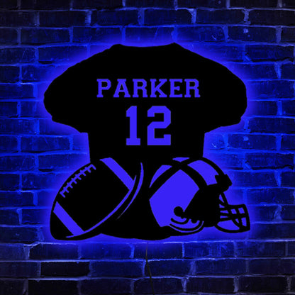 Custom Rugby Jersey Wooden Sign With LED Lights