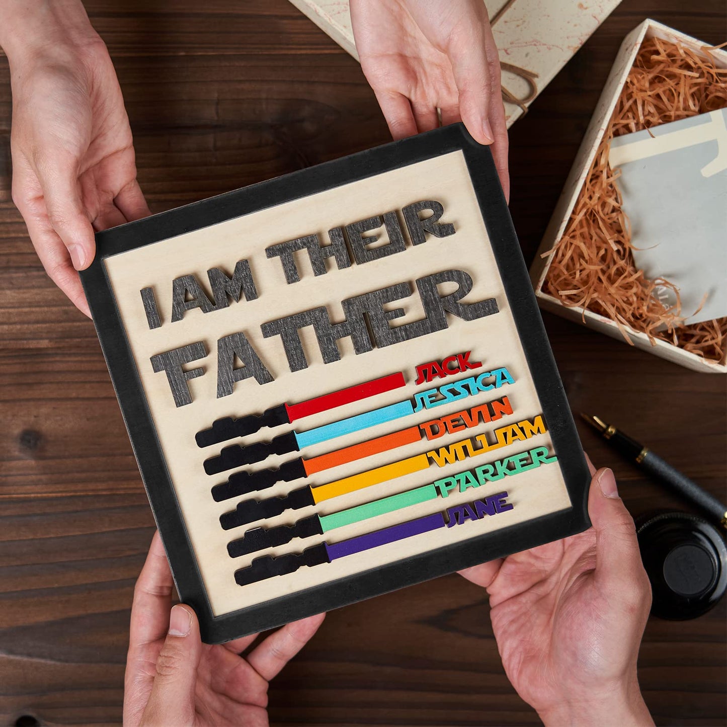 I Am Their Father Engraved Wooden Sign-Father‘s Day Gift