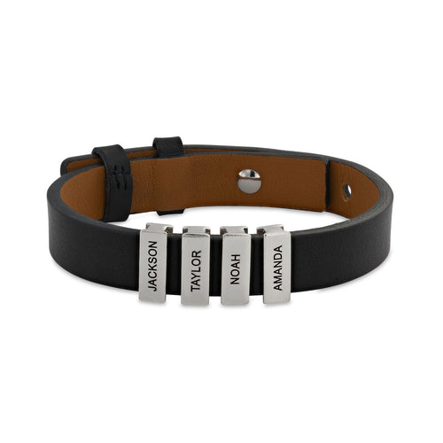 Custom Beads for Voyage Men's Leather Bracelet