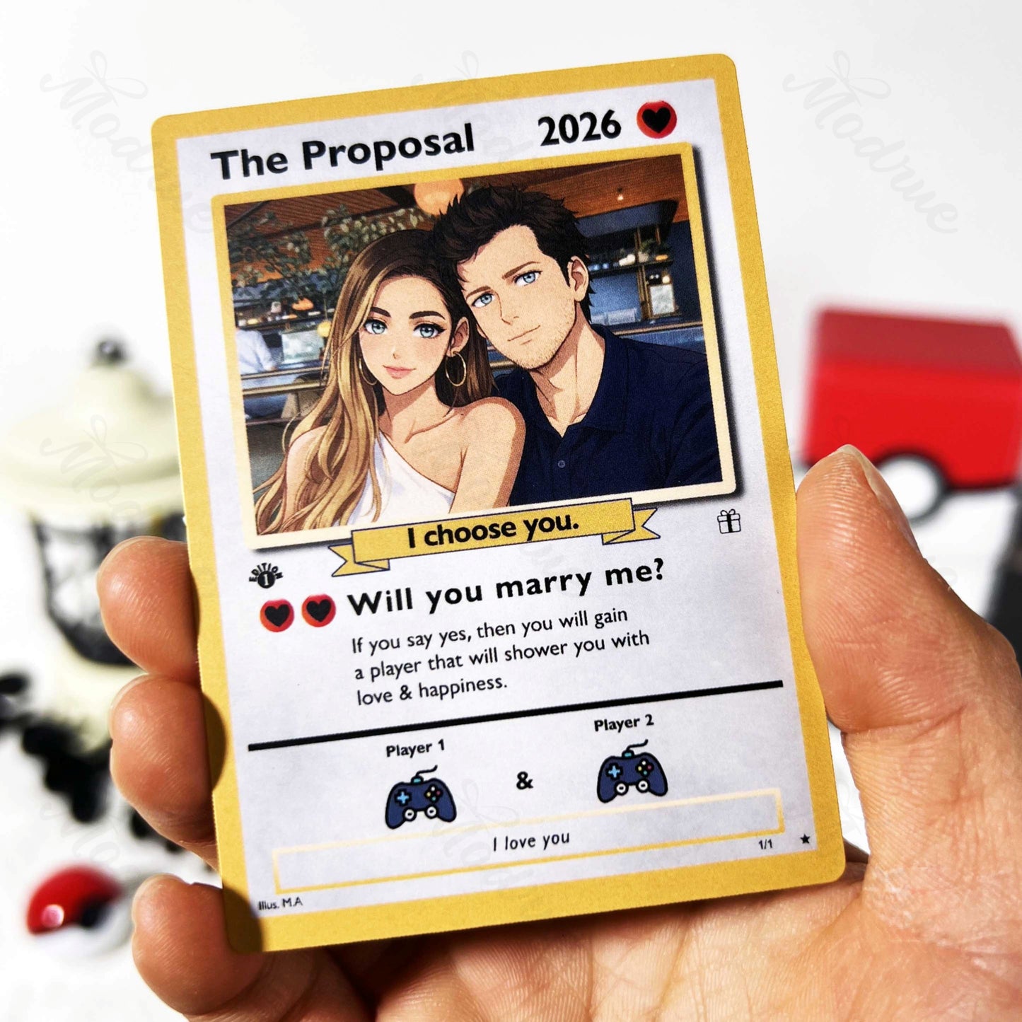 Preview-Custom Valentine Anime Couple Card