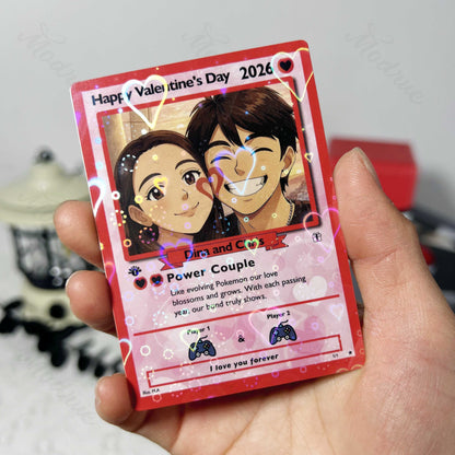 Personalized Valentine Anime Couple Card