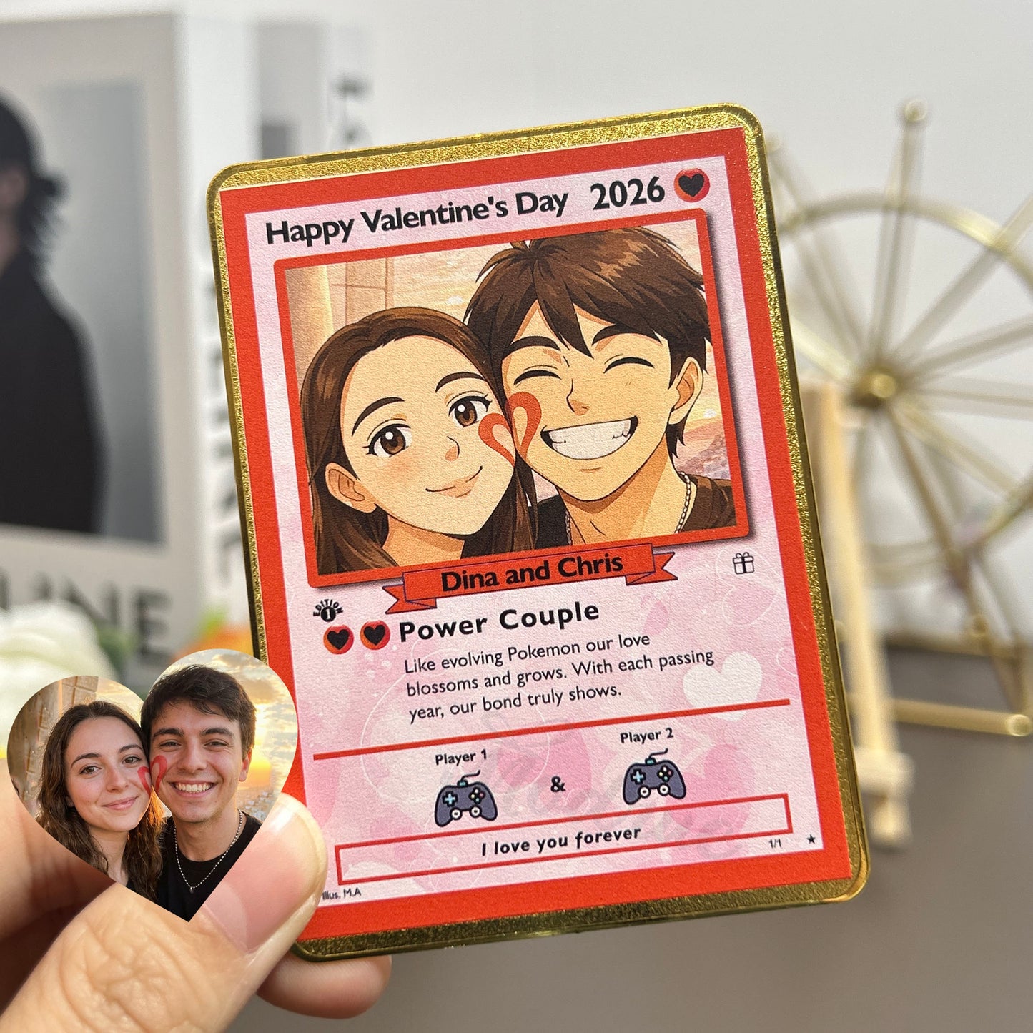 Preview-Custom Valentine Anime Couple Card
