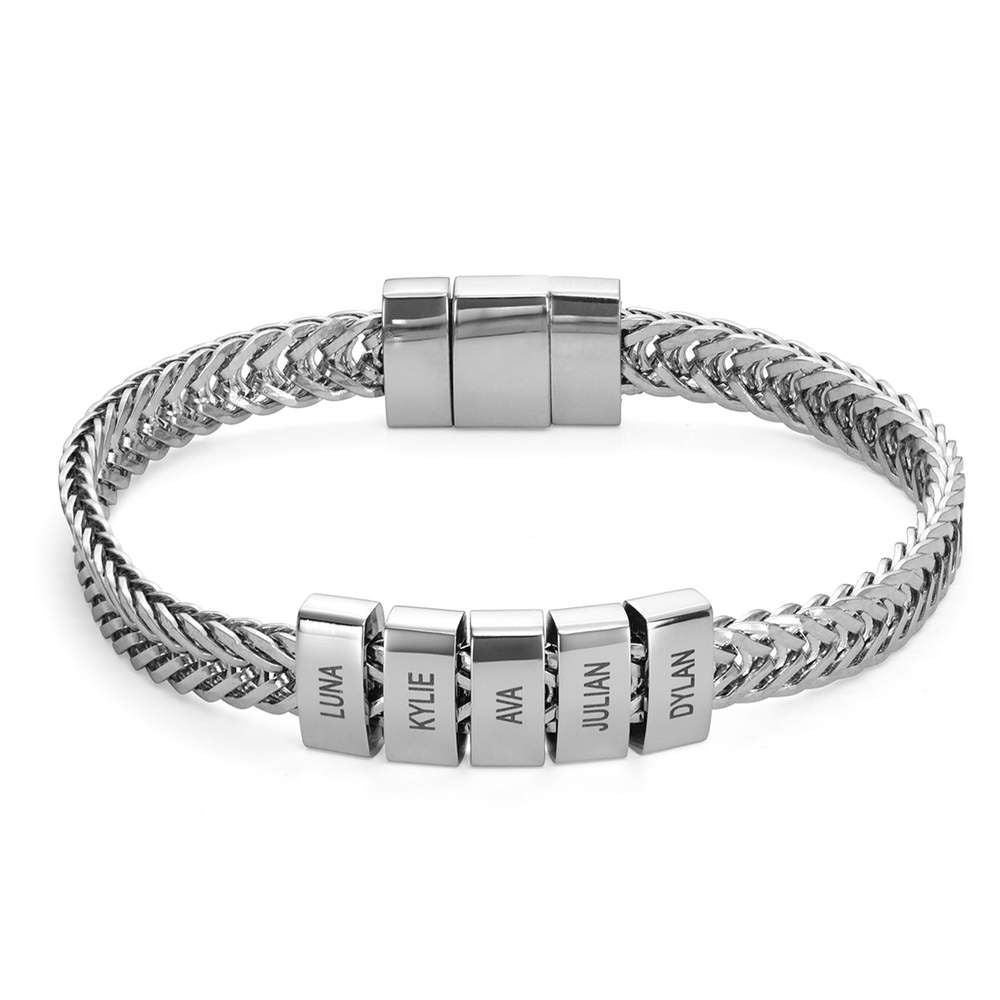 Elements Men's Beads Bracelet in Stainless Steel