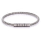 Engraved Twisted Cable Men Bracelet in Matte Stainless Steel