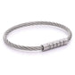 Engraved Twisted Cable Men Bracelet in Matte Stainless Steel