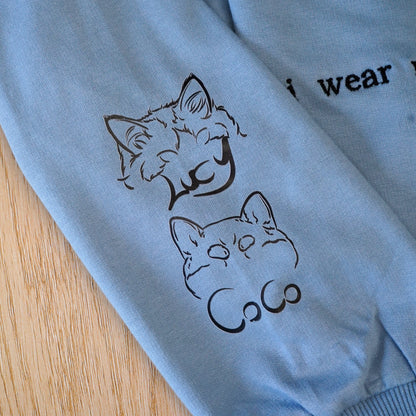 "HEART ON MY SLEEVE" EMBROIDERED CUSTOM CREWNECK, UNISEX