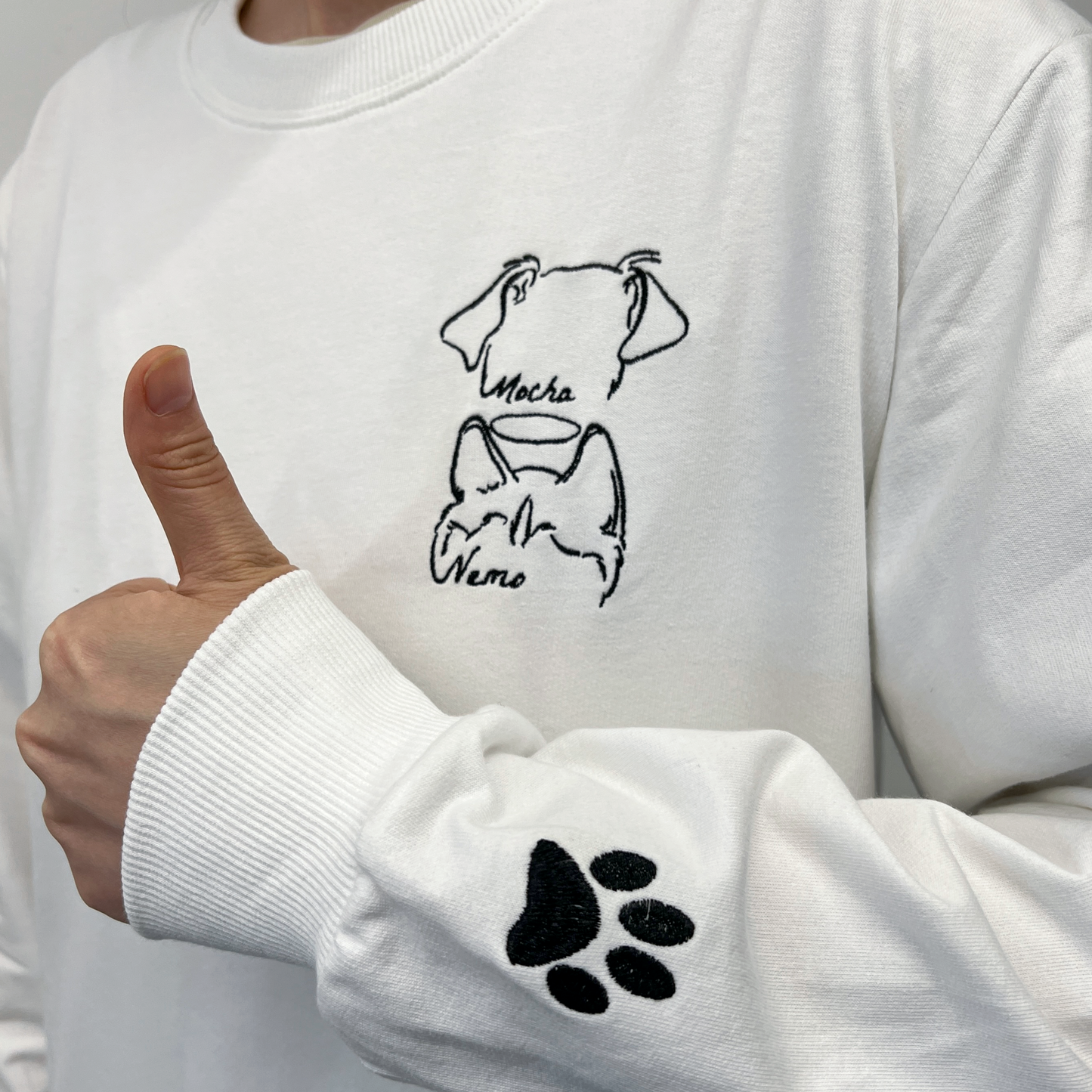 Embroidered Pet Ear Custom Crewneck Unisex