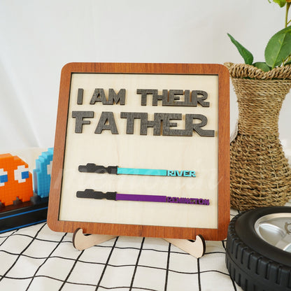 ✨I Am Their Father Engraved Wooden Sign