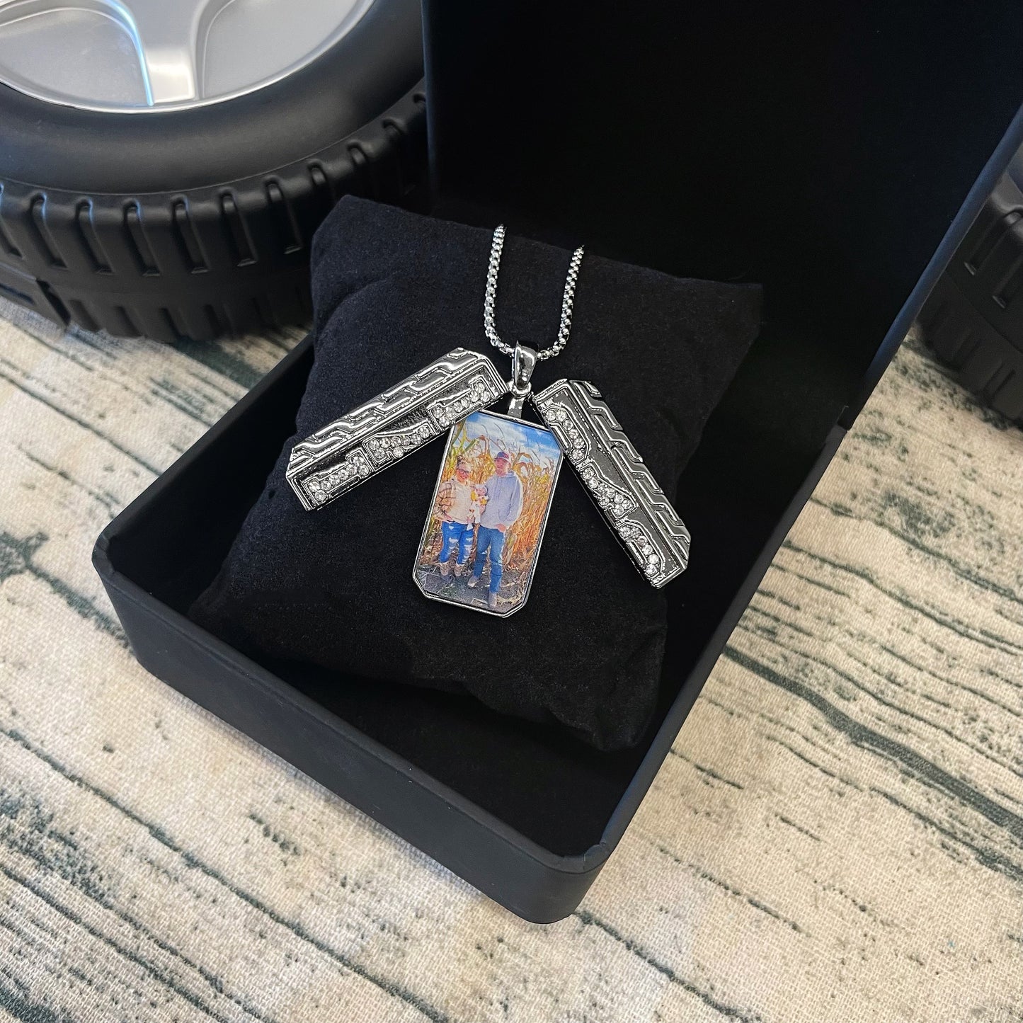 Custom Photo Pendant Necklace Present for Father's Day