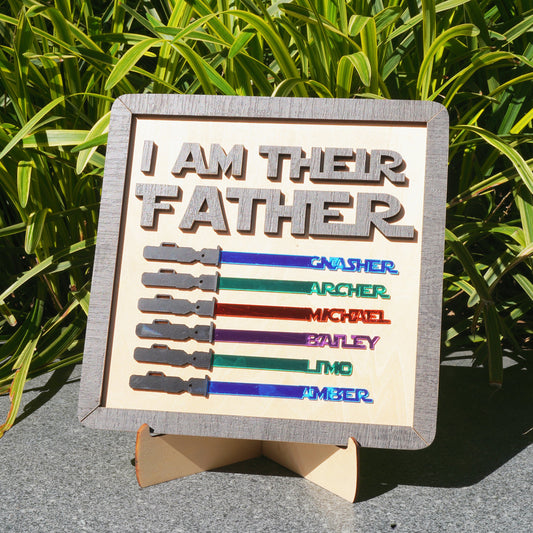✨I Am Their Father Engraved Wooden Sign