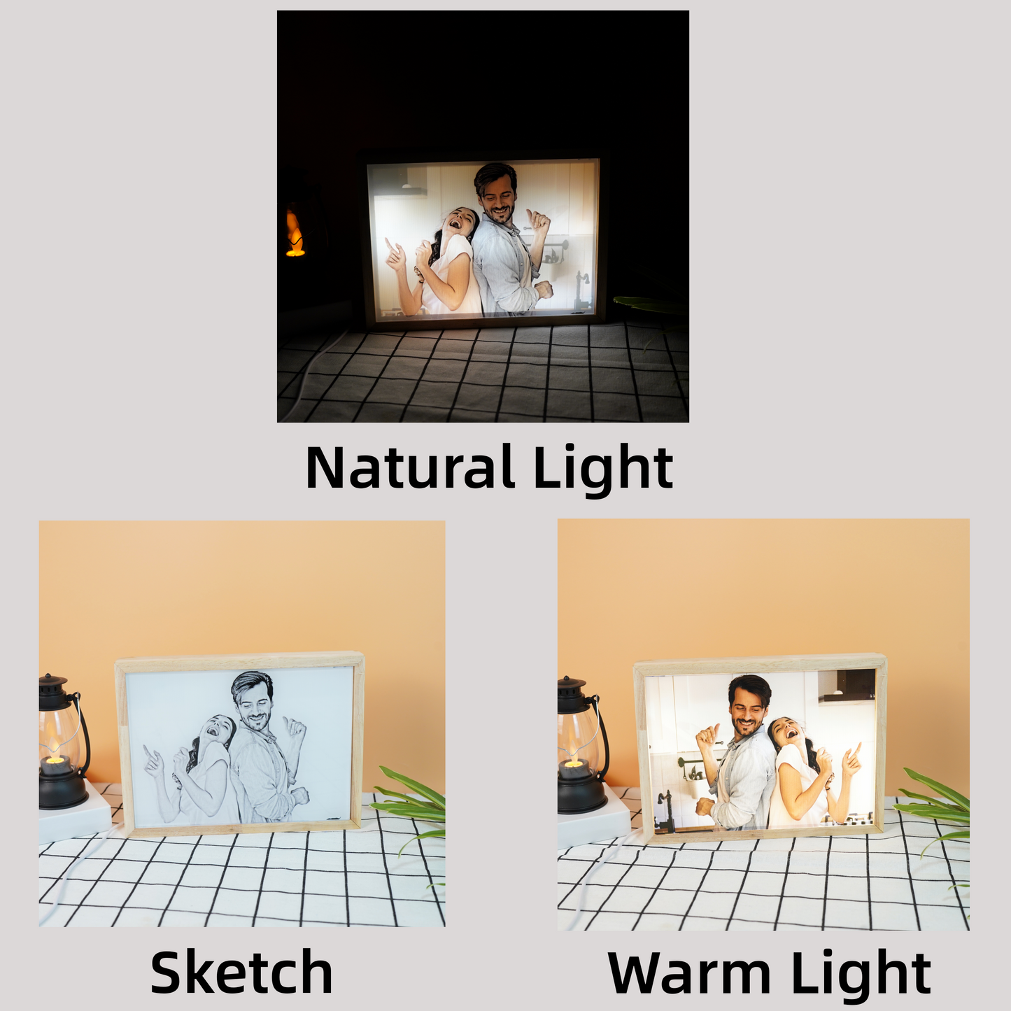 Personalized Light Painting Photo Shadow Frame Light
