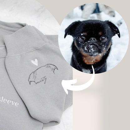 "HEART ON MY SLEEVE" EMBROIDERED CUSTOM CREWNECK, UNISEX