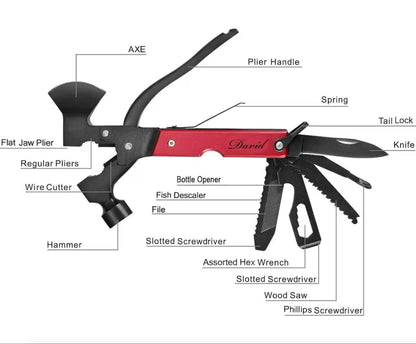 ✅15 in 1 Customized Hammer Axe Multitool