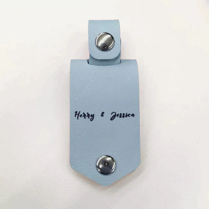 Personalized Photo Keyring In Leather Case