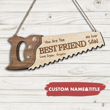 Personalized Best Grandpa Ever Saw Shaped Wood Sign