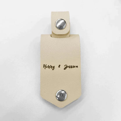 Personalized Photo Keyring In Leather Case
