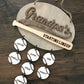Grandpa's Starting Lineup baseball themed personalized hanging wooden sign