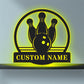 Custom Bowling Wooden Sign With LED Lights