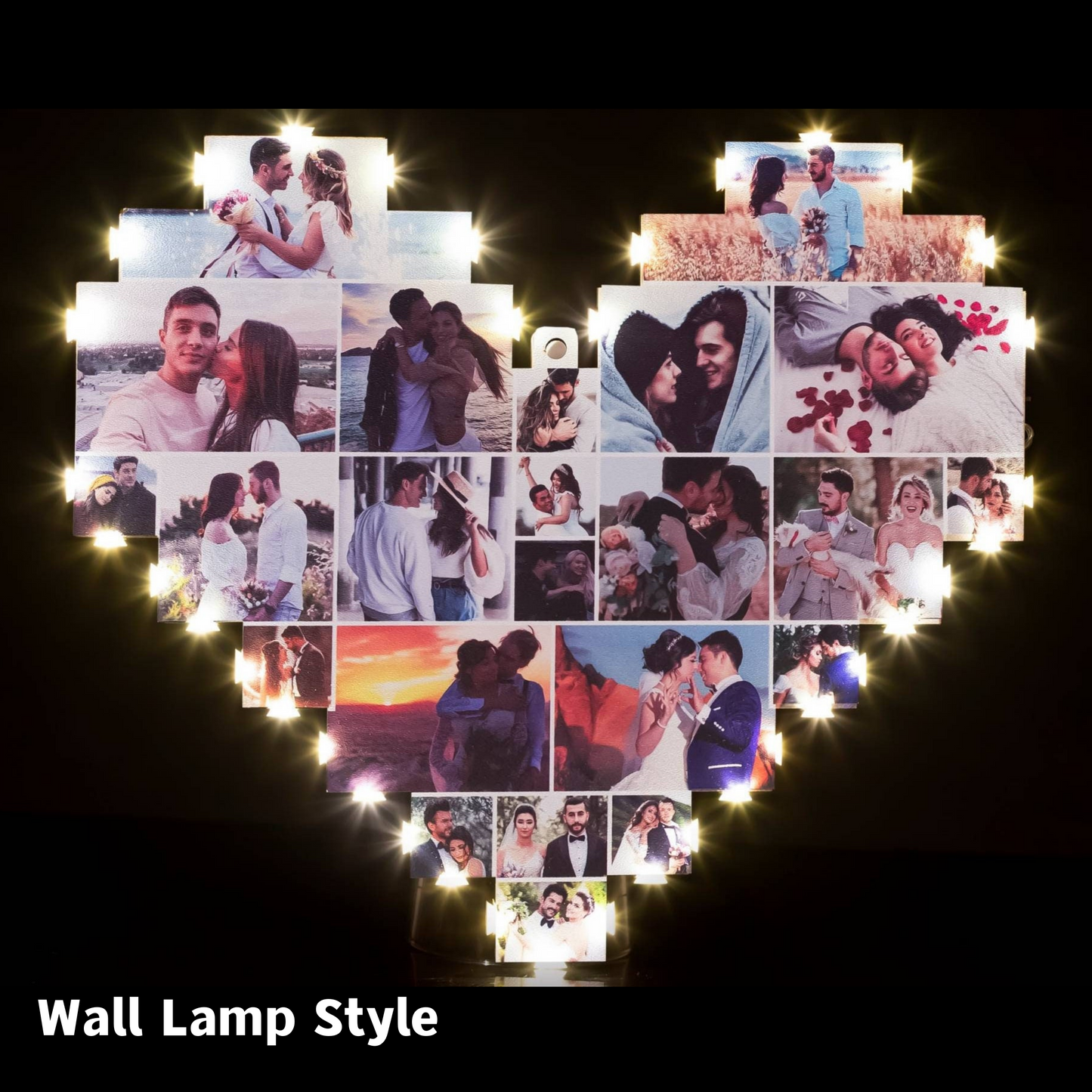 ✨ Custom Heart Shape Photo Collage Lamp with Your Photos