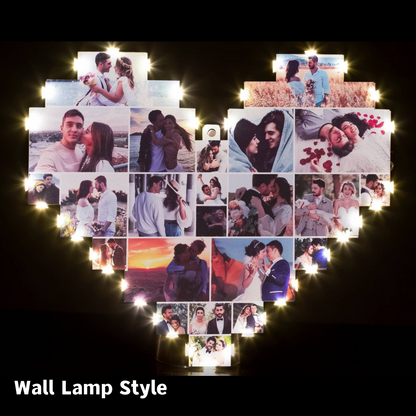 ✨ Custom Heart Shape Photo Collage Lamp with Your Photos