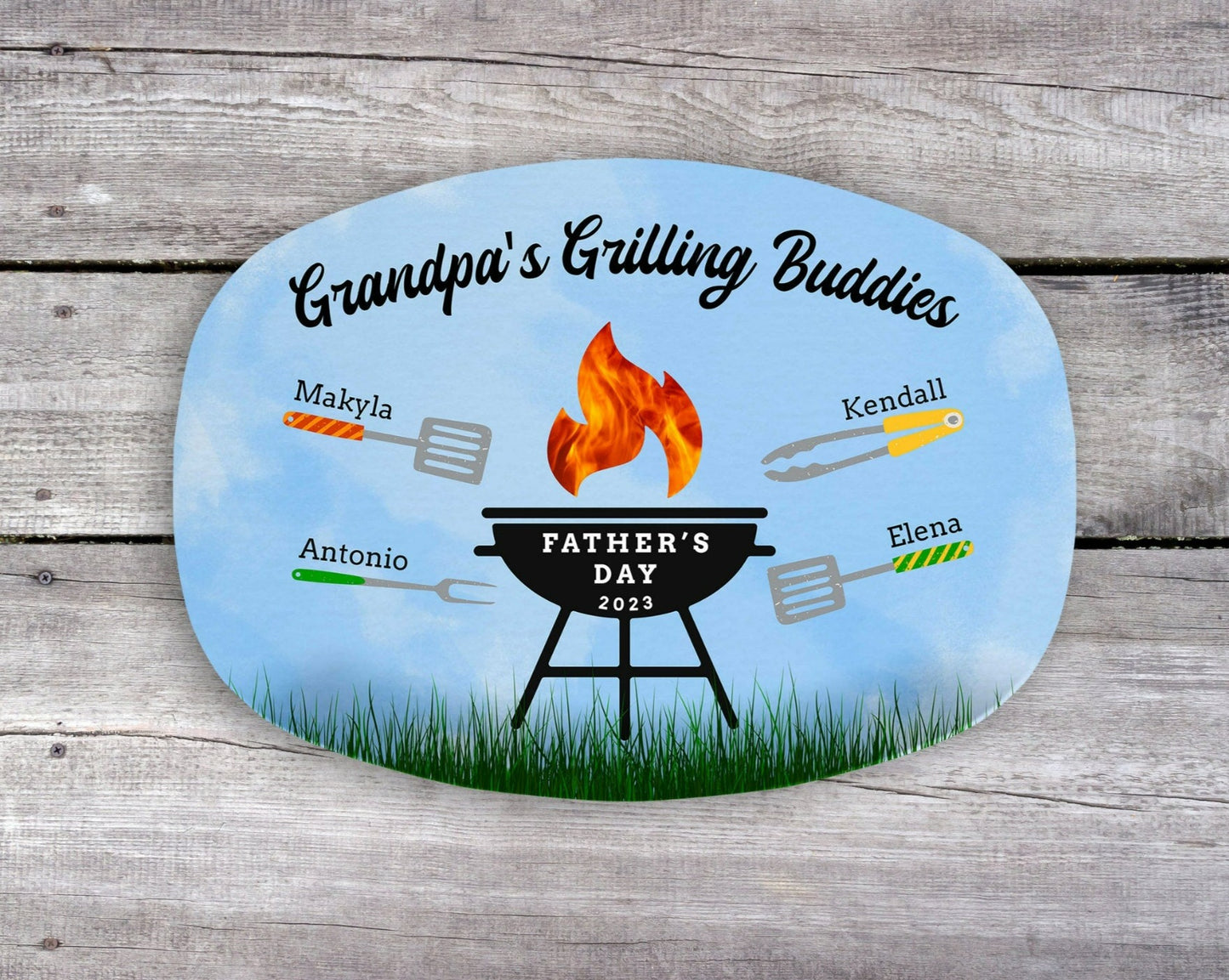 BBQ Gifts, Personalized Grilling Plate, Custom Serving Platter