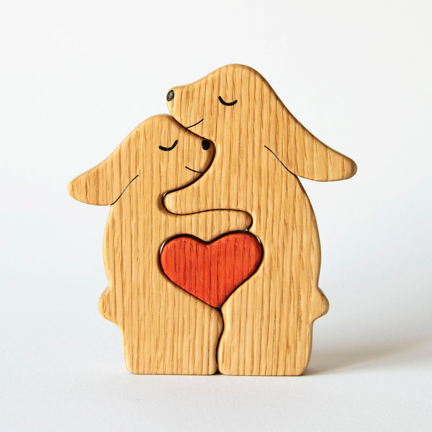 Wooden rabbits family puzzle