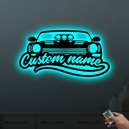 Custom Car Wooden Sign With LED Lights
