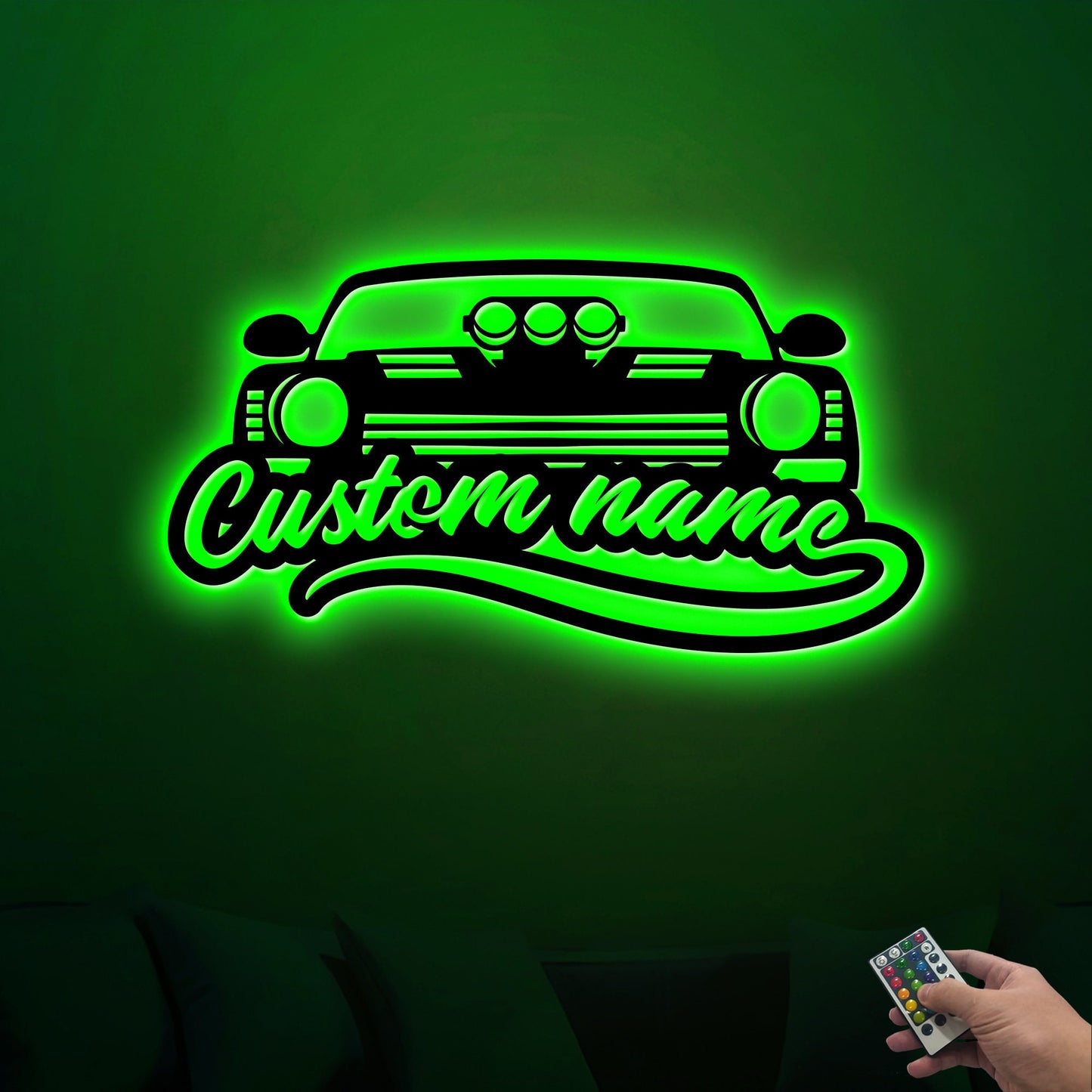 Custom Car Wooden Sign With LED Lights