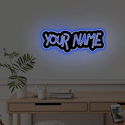 Custom Name Wooden Sign With LED Lights