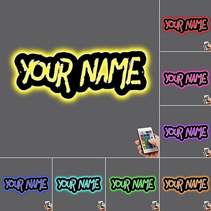 Custom Name Wooden Sign With LED Lights