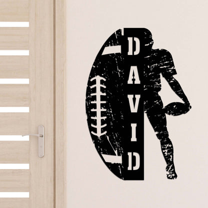 Custom Football Player Name Wooden Sign With LED Lights