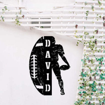 Custom Football Player Name Wooden Sign With LED Lights